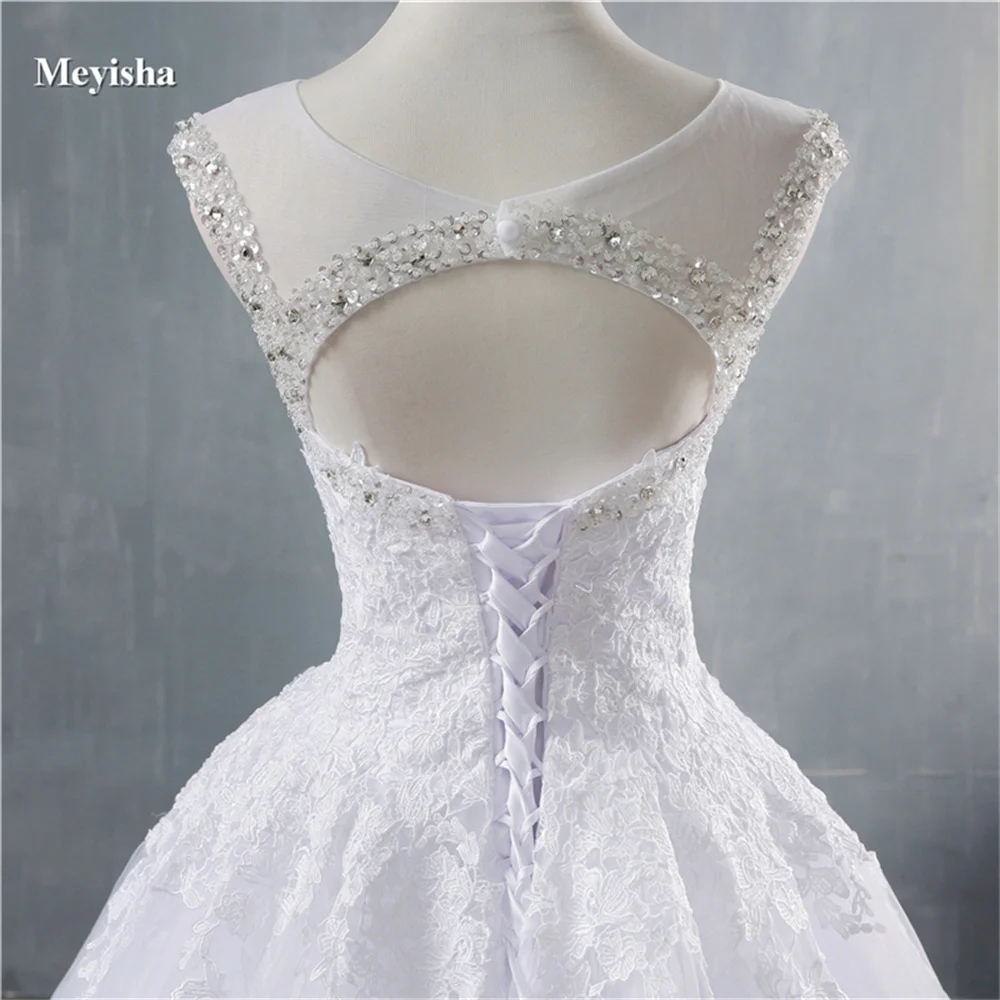 ZJ9144 Wedding Dresses For Brides Plus Size Maxi 18 20 22 24 26 2025 Sexy Open Back Sequns Beads