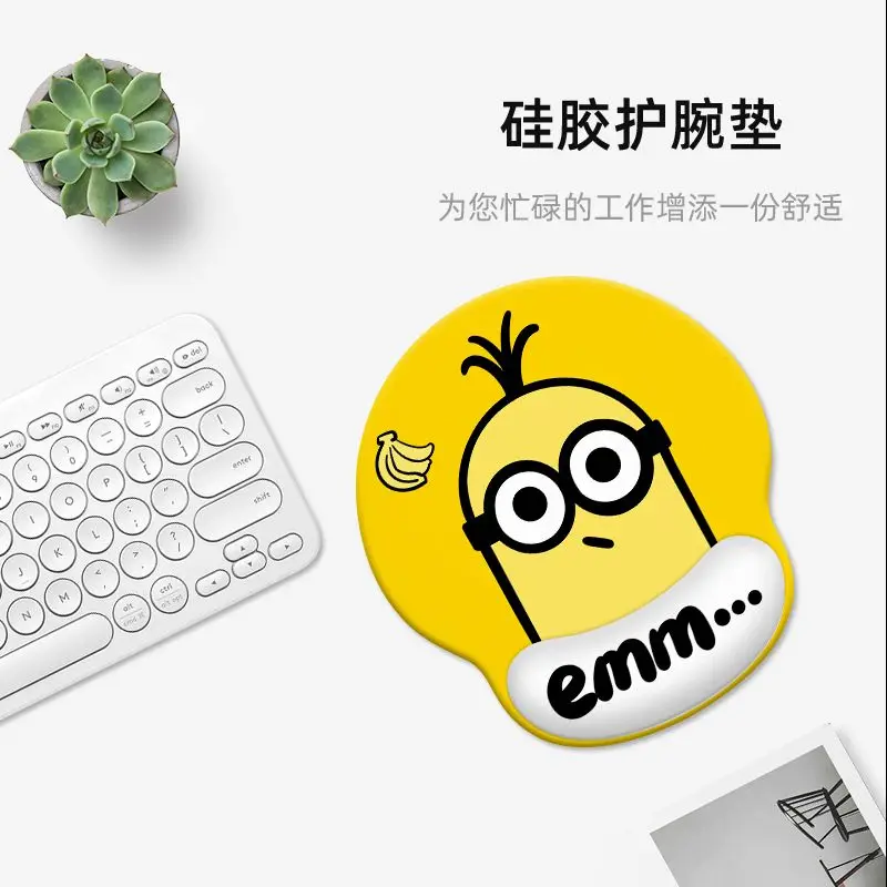Minions cartoon cute wristband mouse pad kawaii home office silicone hand rest mat desk mat anime merchandise wholesale - view 6