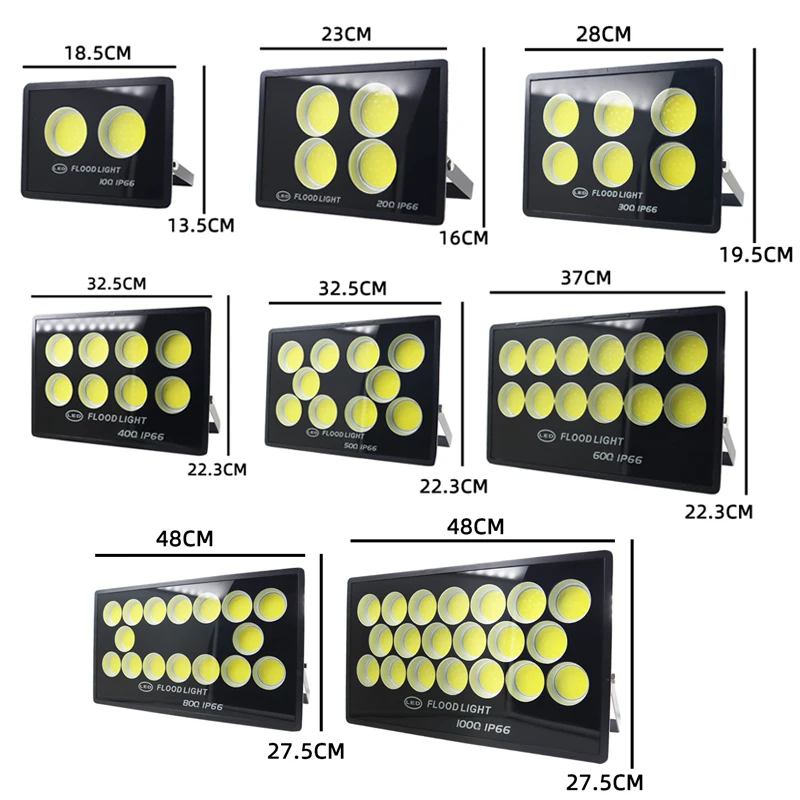 Led Flood Light 100W-1000W AC 220V Outdoor Wall Floodlight Spotlight IP66 Waterproof LED Street Lamp Courtyard Indoor