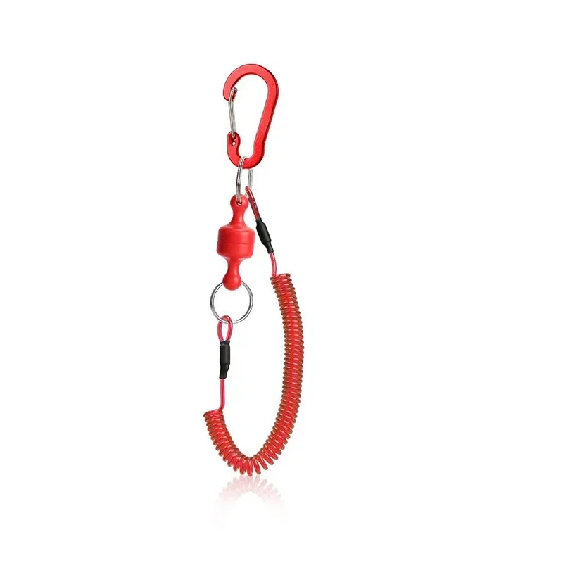 1.5m Fishing Coil Lanyard Hook Buckle for Fly Fishing Strong Magnetic Release Clip Net Rack with Fishing Tools Coiled Lanyard image 2