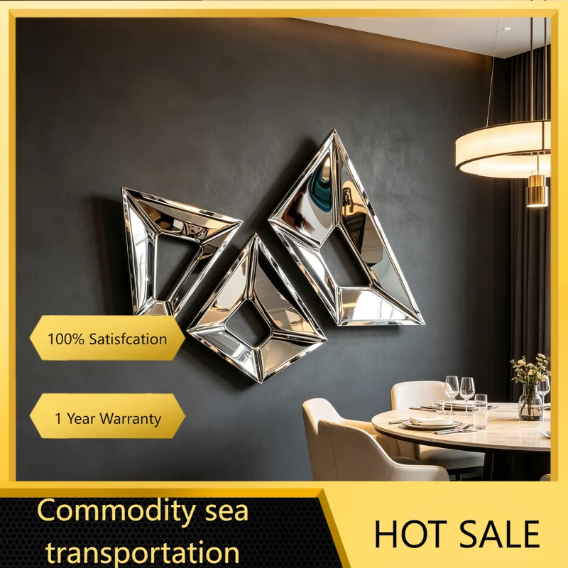 Nn Modern Simple Creative Polished Stainless Steel Wall Decoration Furniture Abstract Metal Artwork for Home Decor