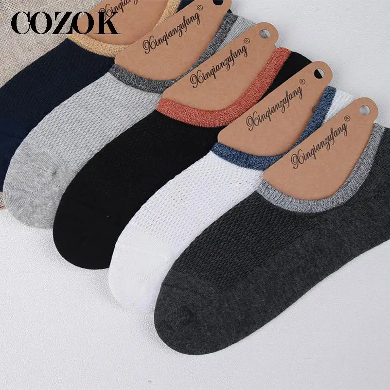 3Pairs/Lot Socks Men Hot-sell Socks Classic Male Quality Combed Cotton Invisible Man Sock Slippers Sox Shallow Mouth Summer Sock