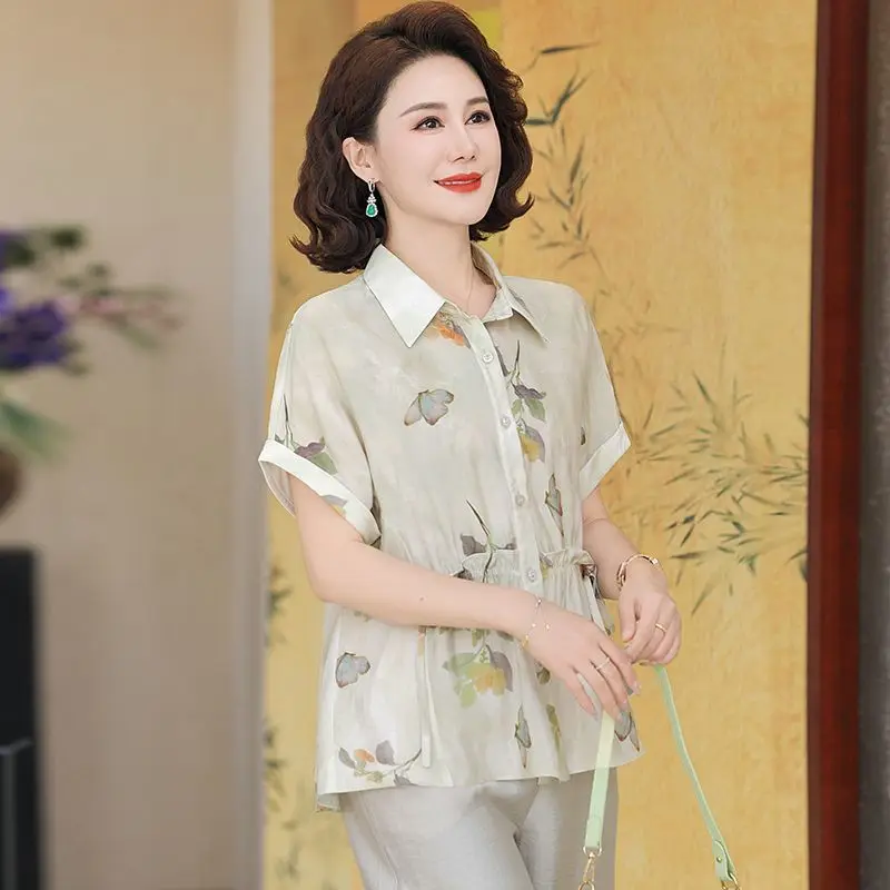 Retro Fashion Shirt Summer Clothes New Chinese Style Summer Slim Short-sleeved Fashionable Shirt Versatile Elegant Top