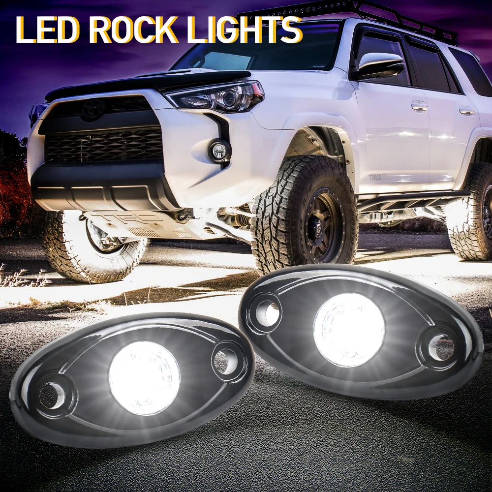 MOVOTOR Other Car Light Accessories 12V LED IP67 Waterproof LED Single Color Rock Light Pod for mini truck ATV 2PCS