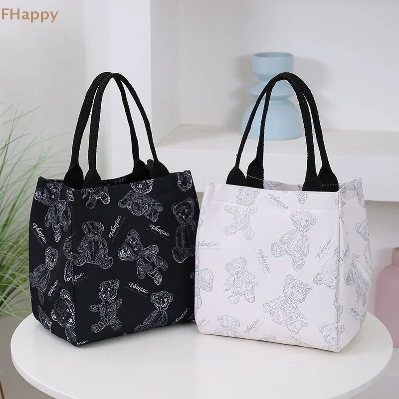 Cute Cartoon Printed Pattern Large Capacity Bento Bag Office Worker Lunch Handbag