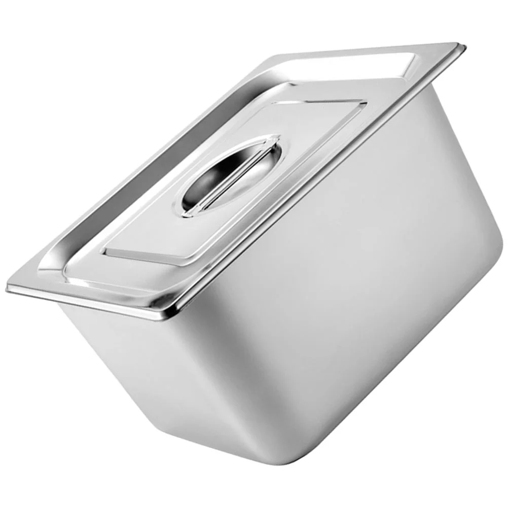 Stainless Steel Buffet Pan Rectangle Buffet Dinner Serving Pan Food Container Pan with Lid