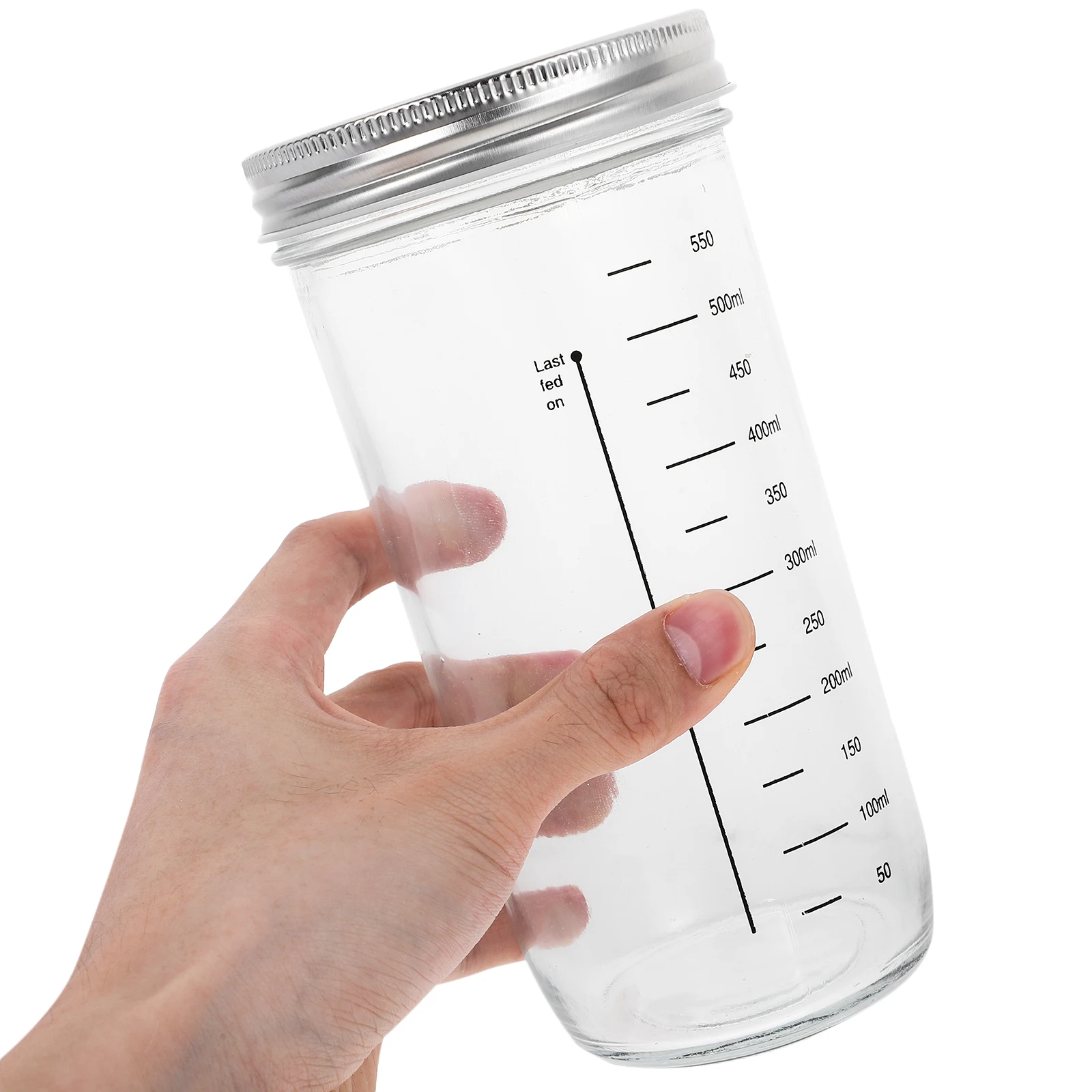 

1Set Glass Storage Jar Practical Container Large Opening Easy Clean Stir Contents Remove Starter Keep Food Fresh Tidy