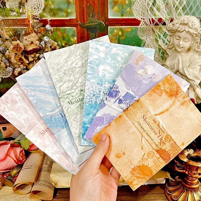 

6 Style 30pcs Rainbow Color Printed Texture Scrapbooking Background Paper Pack Handmade Craft Paper DIY Card Paper