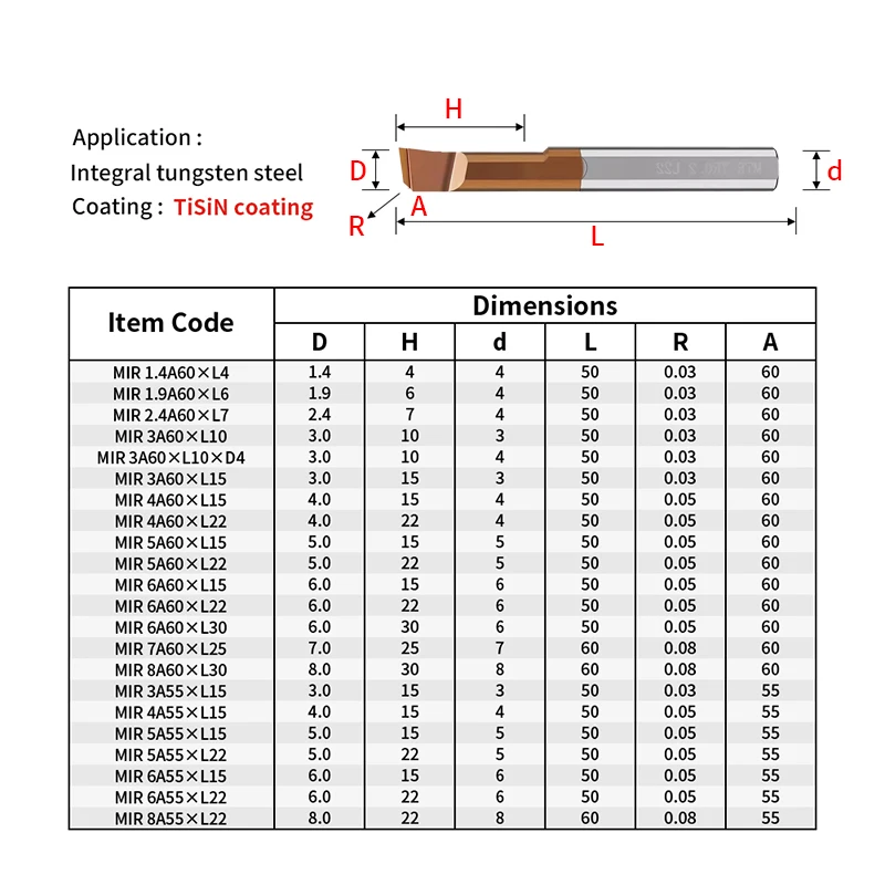 Augusttools MTR Miniature Boring Cutter Integral Carbide Internal Boring Tools CNC Small Hole Turning Lathe Milling Cutter