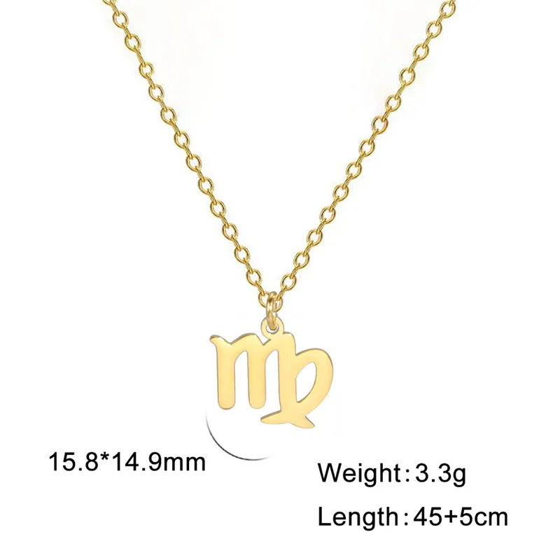 12-Sternbild-Anhänger-Halsketten für Frauen, Mädchen, Widder, Steinbock, Stier, Halskette, Ketten, Halsband, Anhänger, Schmuck, Geburtstagsgeschenke – Detail 29