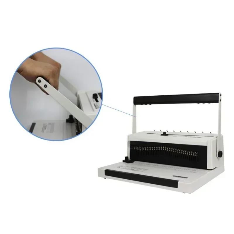 34 hole desktop calendar iron ring binding machine with full pull blade double line hanging calendar W20A