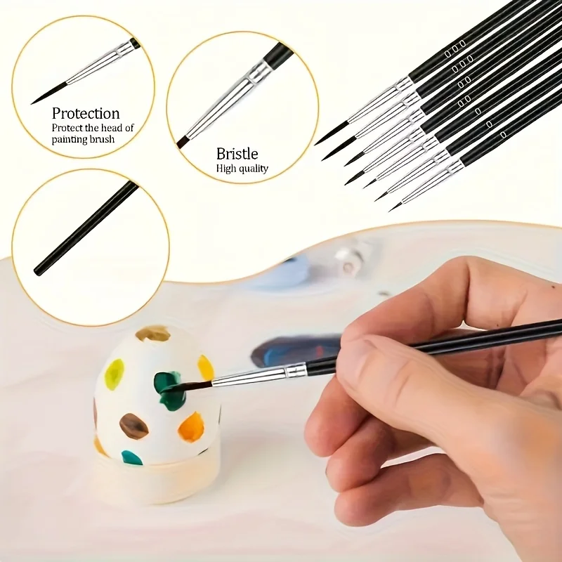 30pcs Fine Detail Brushes, Suitable for Miniature Models and Handicrafts, Compatible with Watercolor and Oil Painting