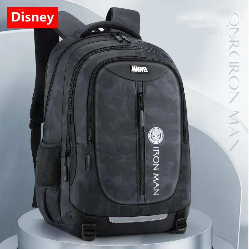 Disney Mickey Boys School Bags Iron Captain America Middle High School Student Shoulder Orthopedic Backpack Mochilas Escolares