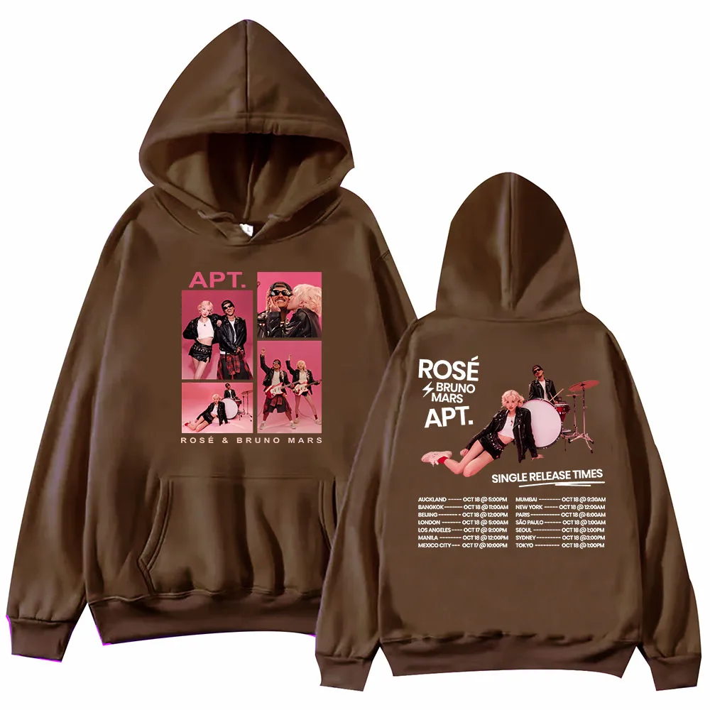 بلوفر ROSÉ & Bruno Mars APT بغطاء للرأس للجنسين Harajuku بلوفر بأكمام طويلة هدية لمحبي الرسوم المتحركة