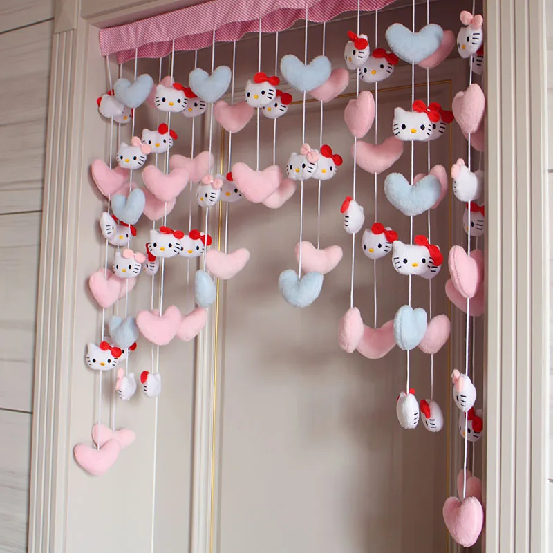 Kawaii Productos Sanrio My Melody Kuromi Cinnamoroll Plush Curtain Pendant Door curtain for Living Room Decor Home Decoration