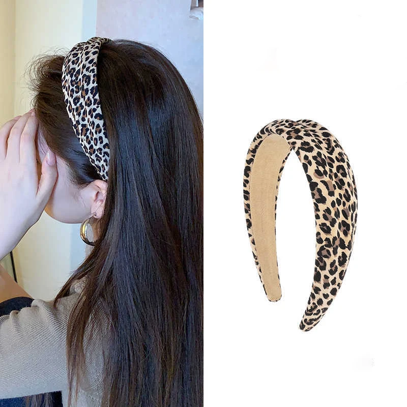 

Ladies' Hair Hoop Korean Retro Leopard Print Y2K Sweet Cool Versatile Hair Band Headwear High-quality Anti Slip Hair Accessory