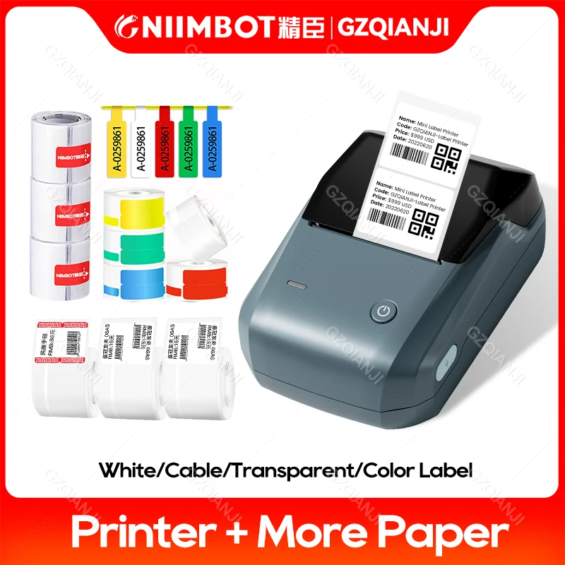 Niimbot B1 label printer Bluetooth Thermal Label Printer Self-adhesive Sticker Labeling Machine Portable Pocket Label Maker