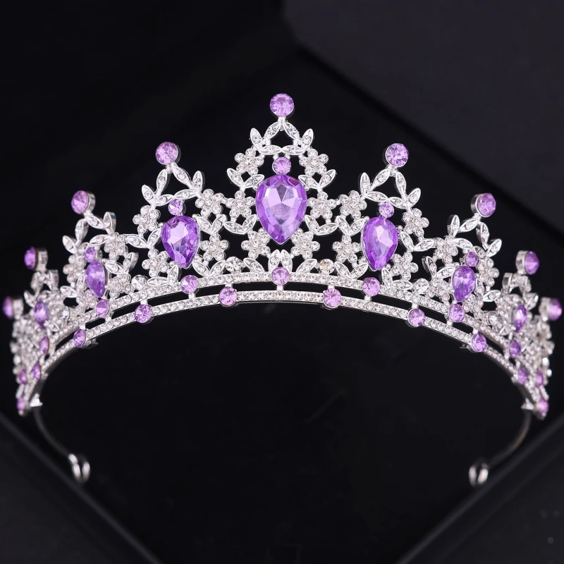 Diadema corona di cristallo barocco per le donne sposa strass Prom Diadem accessori per capelli da sposa da sposa diademi e corone di gioielli