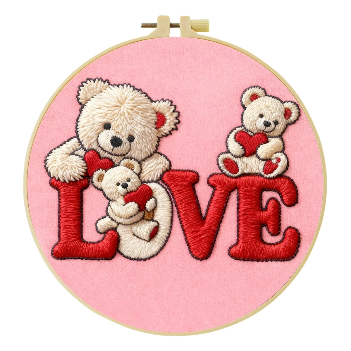 Neues DIY-Stickerei-Starterset für Anfänger, Heim-Näh- und Handarbeits-Set, Stickerei-Set, Liebesgeschenk-Muster, handgemachte Dekoration – Detail 5