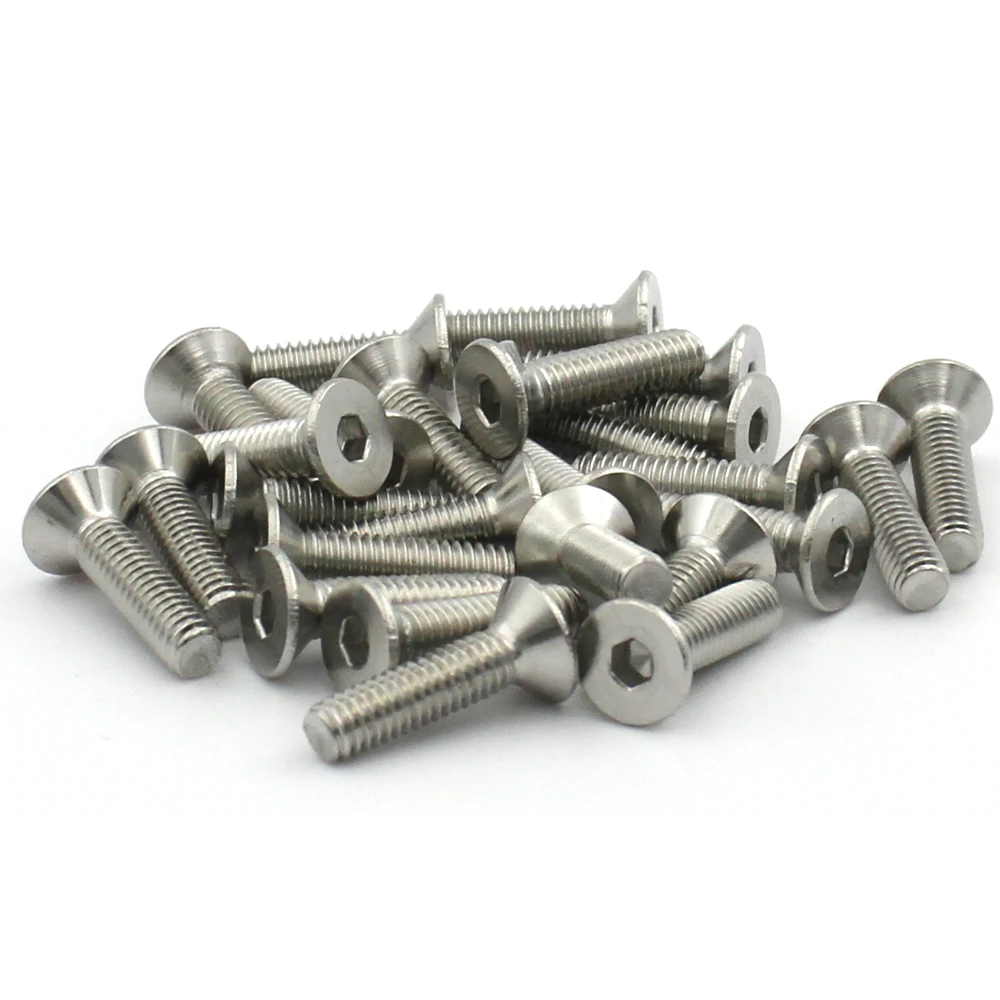 M1.6 M2 M2.5 M3 M4 M5 M6 M8 M10 DIN7991 304 Stainless Steel Hex Hexagon Socket Countersunk Screw Flat Head Screw Allen Bolts