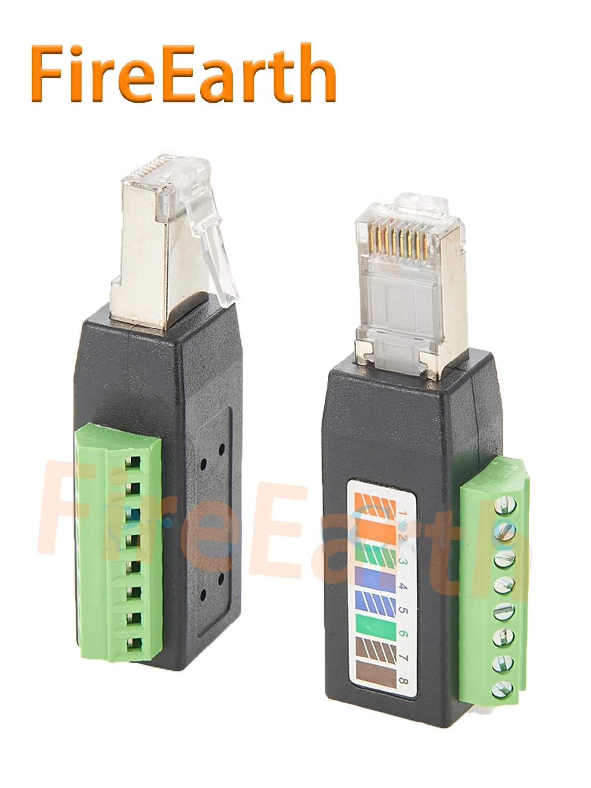Беспаечный адаптер RJ45 «папа» на 8-контактный клеммный блок — винтовой клеммный разъем для Ethernet Cat5/Cat6/Cat7, стабильное соединение