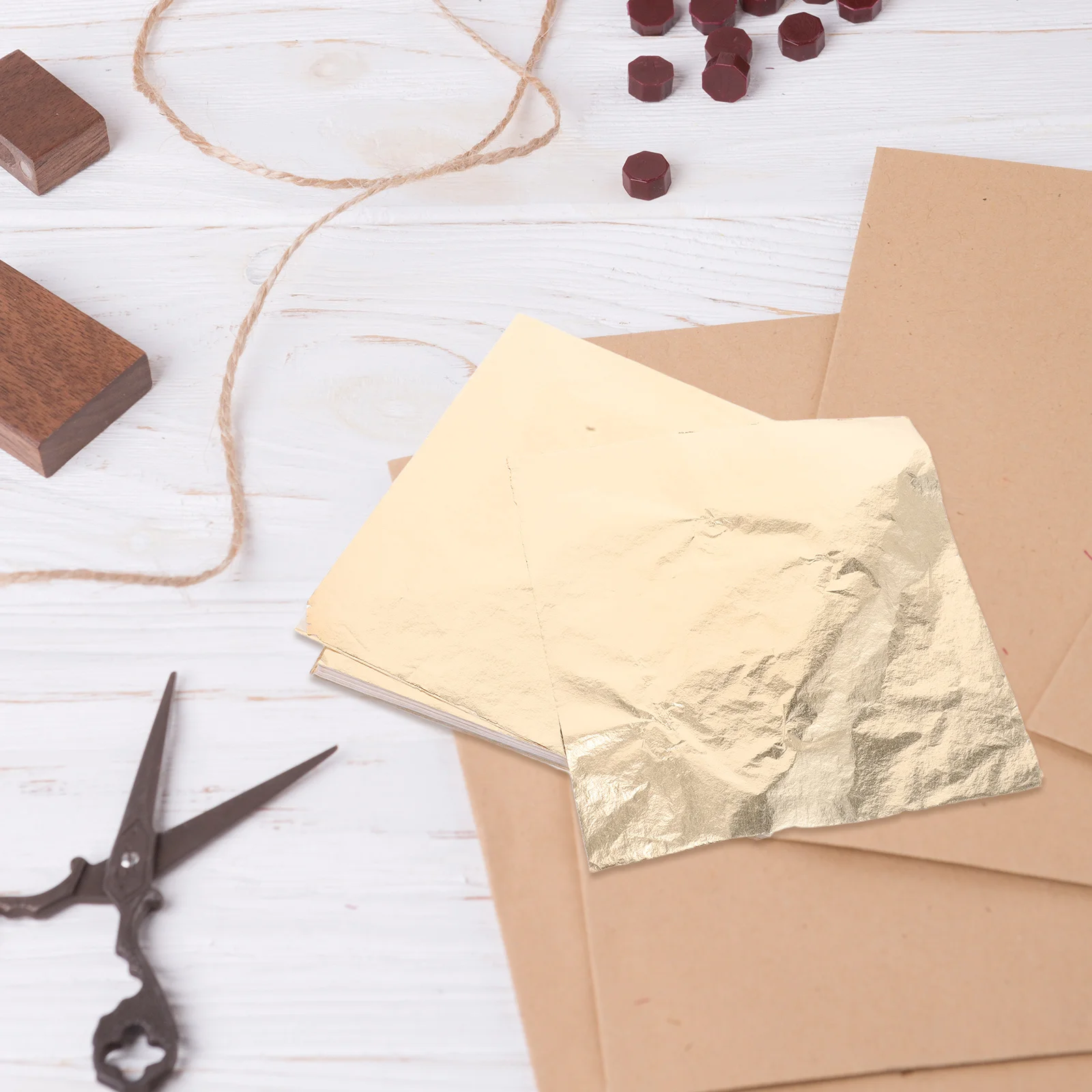 

100 листов золотой фольги, переносные листы 14x14 см, имитация золотой бумаги для DIY, позолота, поделки, украшения торта, принадлежности для рукоделия