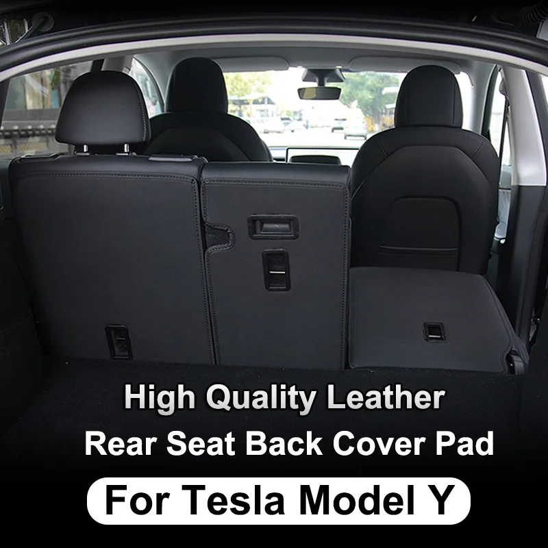 

For Tesla Model Y 2020 ~ 2024 Rear Seat Back Cover Backrest Protector Trunk Anti-scratch Pad Anti-dirty Separate Design