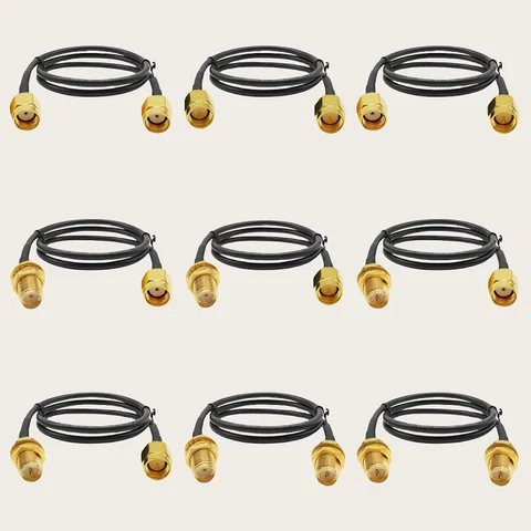 RG58 Cable SMA Male to RP SMA Male/ Female WiFi Antenna Extension Cord RG-58 50Ohm RF Coaxial Pigtail Jumper Cables ﻿