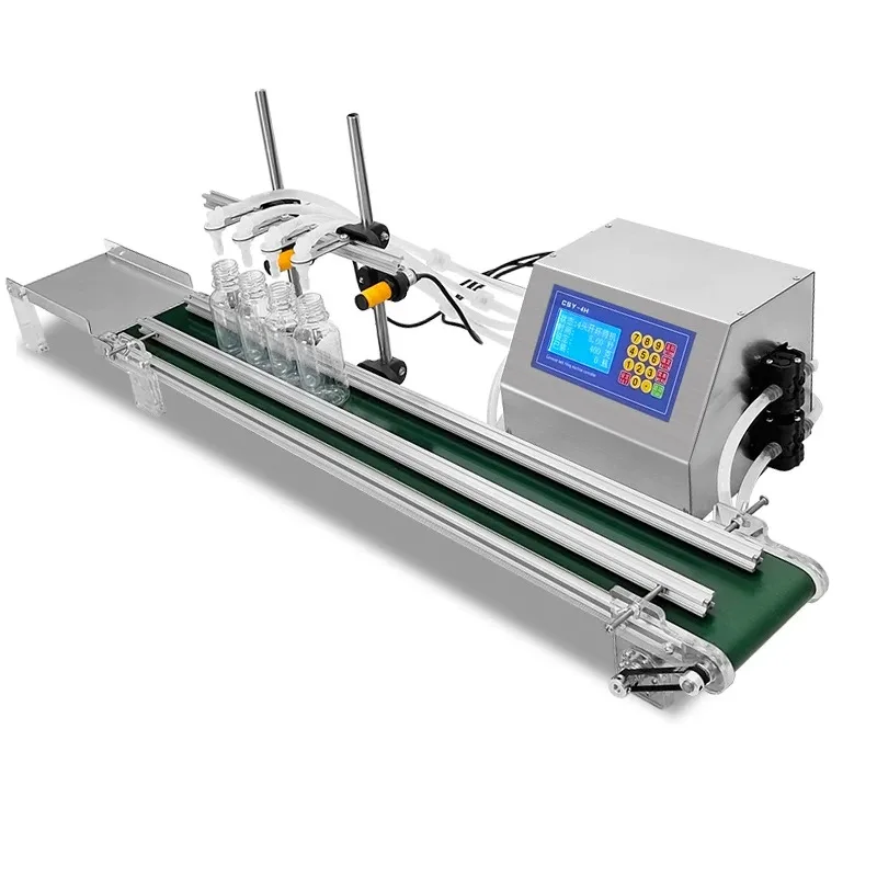 Automatic Four-head Liquid Ffilling Machine Small Conveyor Belt Juice Bottle Filling Machine