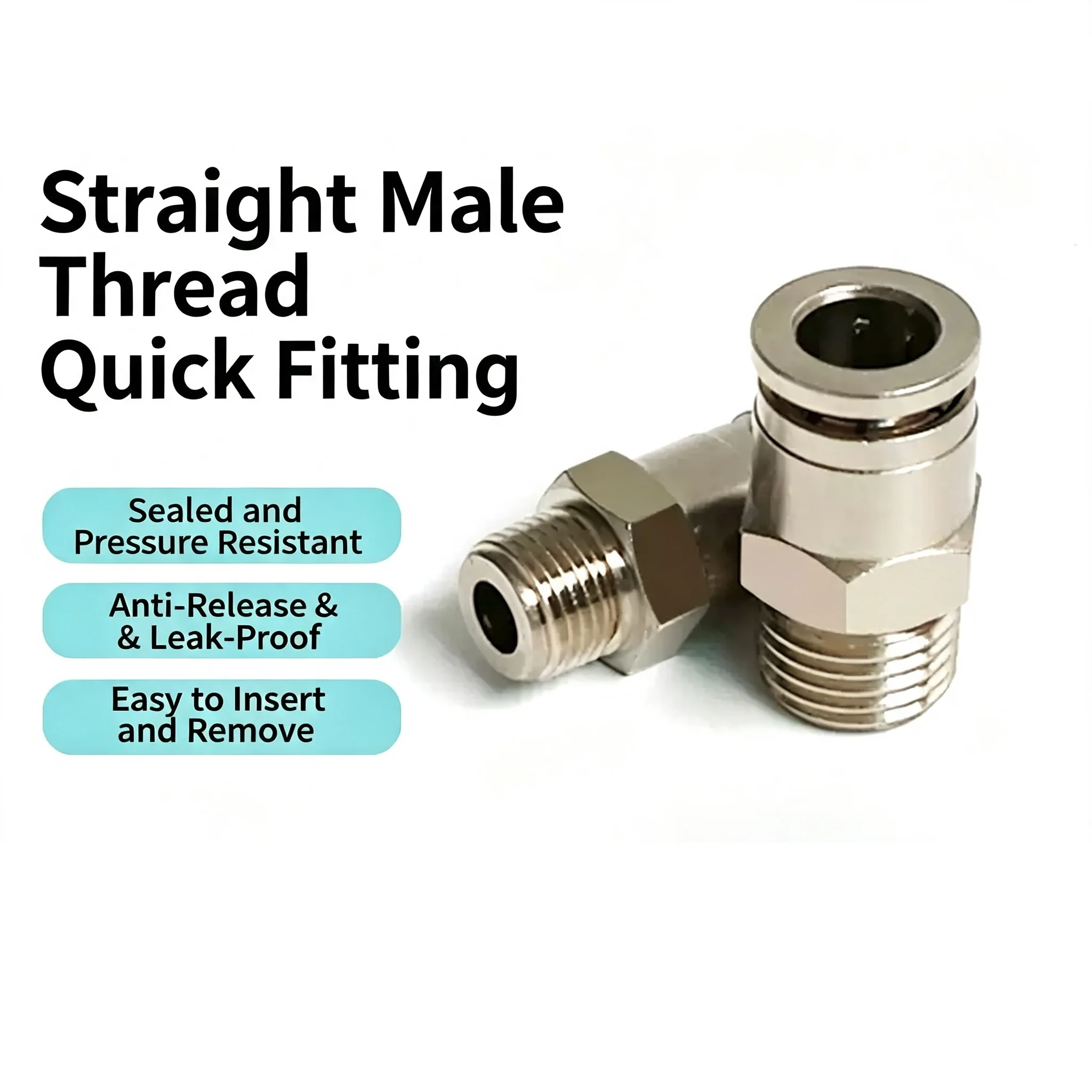 PC-G Thread G1/8 1/4 3/8 1/2 PU Gas Pipe 6 8 10 12mm With Sealing Ring 8-G02 Pneumatic Quick Connector All Copper Nickel Plated
