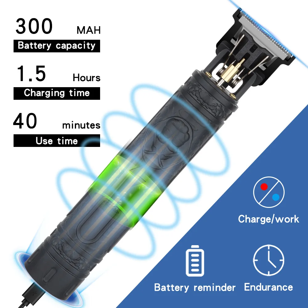 

Home Appliance Latest Model Hair Clipper Black Dragon-Phoenix Design Low Noise Compact and Lightweight Comfortable