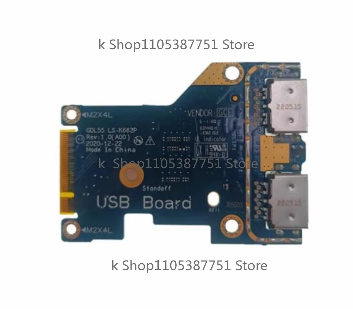 Laptop USB IO Board For DELL G15 5510 5511 (2021) GDL55 LS-K663P 08Y03W USB 2.0 To USB 3.2 Board
