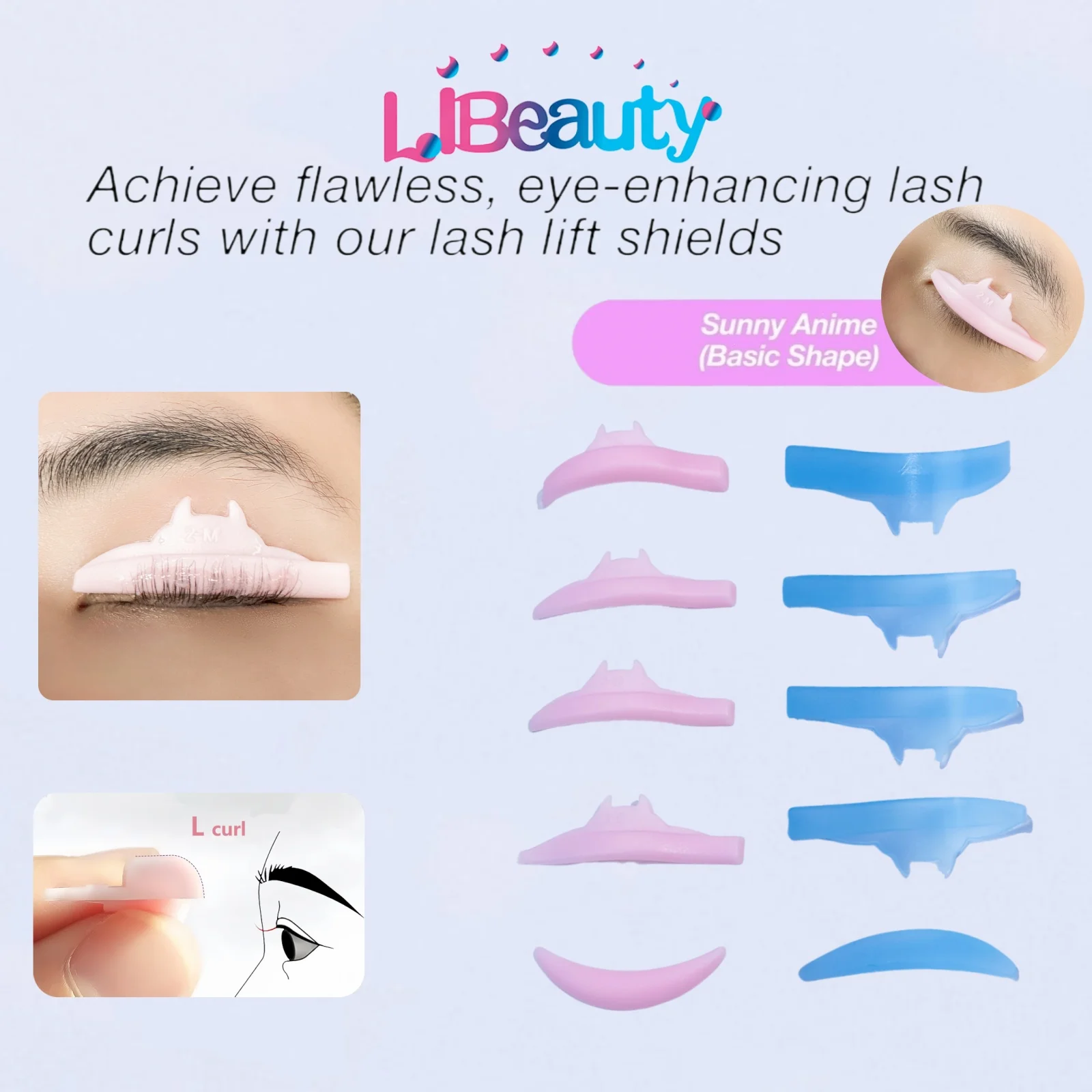 

Libeauty 5 Pairs Eyelash Curler Lash lift Shields Eyelash Lift Perm Pads Eyelash Perm Rods 3D Eyelashes Extension Makeup Tools