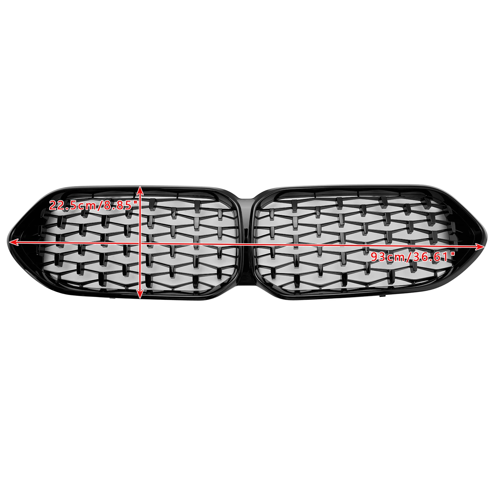Gloss Black Front Grille Grill For BMW 2 Series F44 2020-2023 Coupe M Diamond