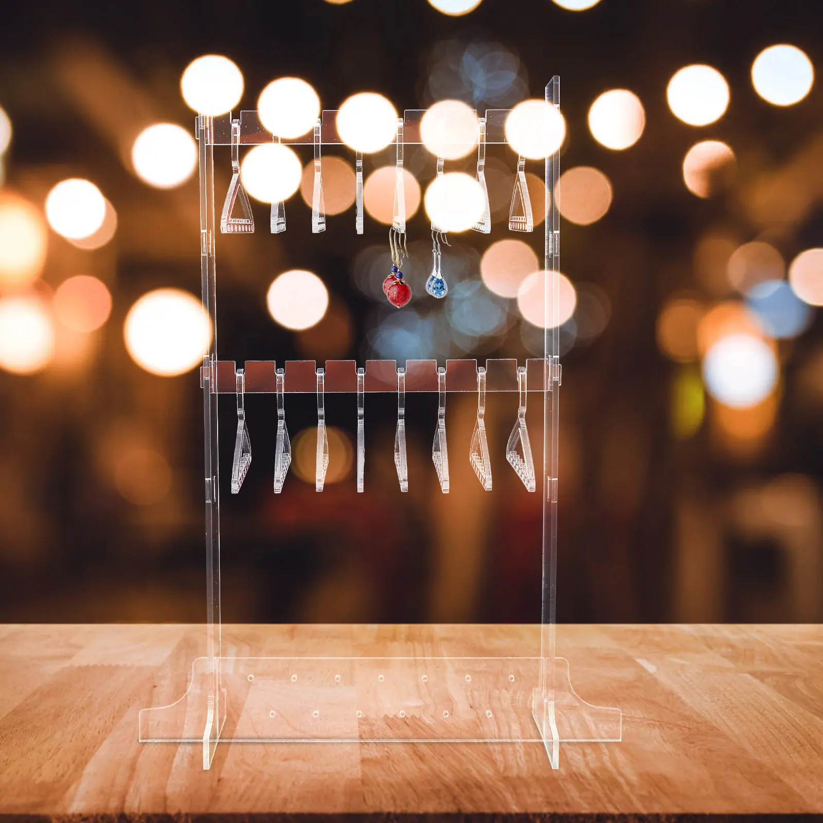 

Набор из 1 шт. Настольный акриловый органайзер для серег в виде вешалки для одежды, подставка для украшений, держатель для серег-гвоздиков, мини