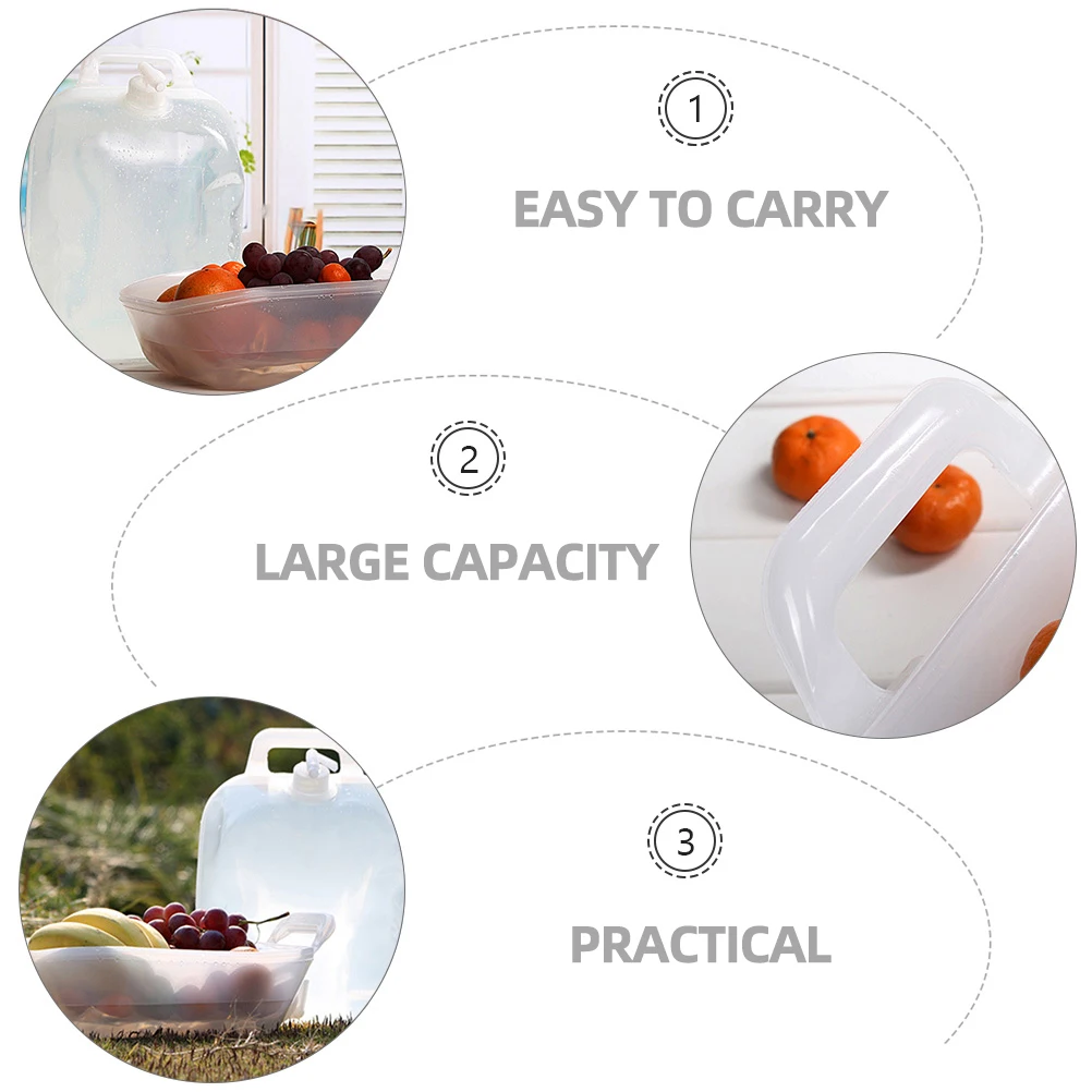 

1pc Folding Bucket 10L Water Tank Jug Camping Storage Carrier Compressible PE Material Portable Container Large Capacity