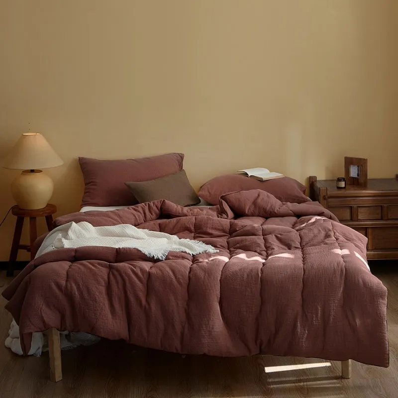 

Двухслойное летнее одеяло из чистого хлопка с узором, прохладное одеяло для кондиционера, одинарное/двуспальное, моющееся, на все сезоны