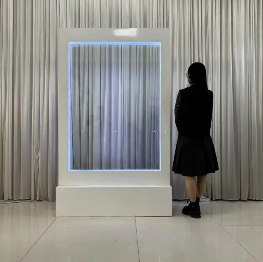 

Wedding Decoration Background Waterfall Welcome Logo Background Stand Light Emitting Diode Fountain Glass Water Wall Panel