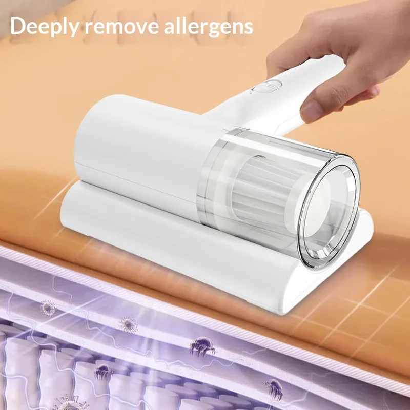 UV-C Sterilizing Cordless Handheld Vacuum, HEPA Filtration & Warm Air Dryer, Efficient Dust Mite Cleaner for Bedding, Sofa