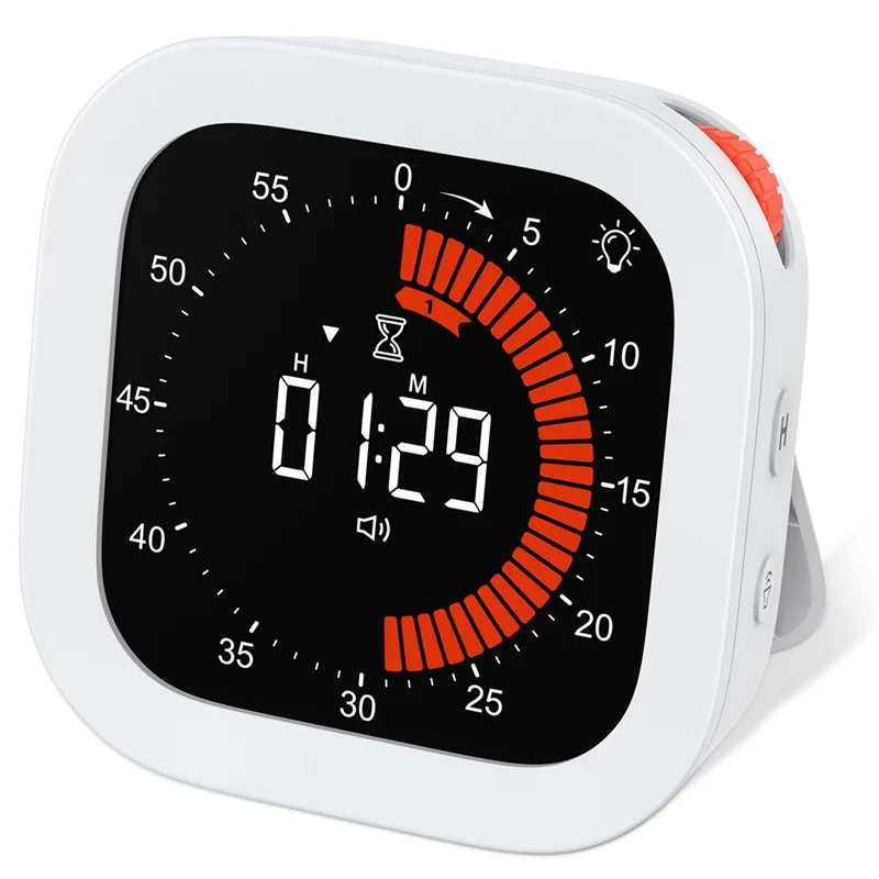 ABSQ-Upgraded Visual Timer Rechargeable Digital Countdown Kitchen Mechanical Cooking Timer