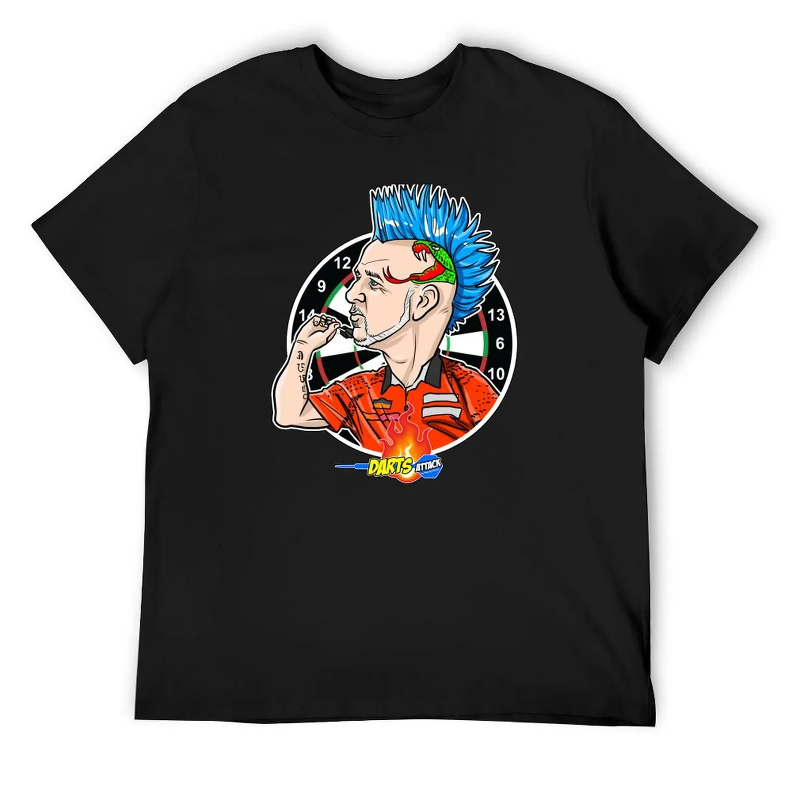 Caricatura Peter Wright, by Darts Attack T-Shirt vintage anime stuff mens clothes