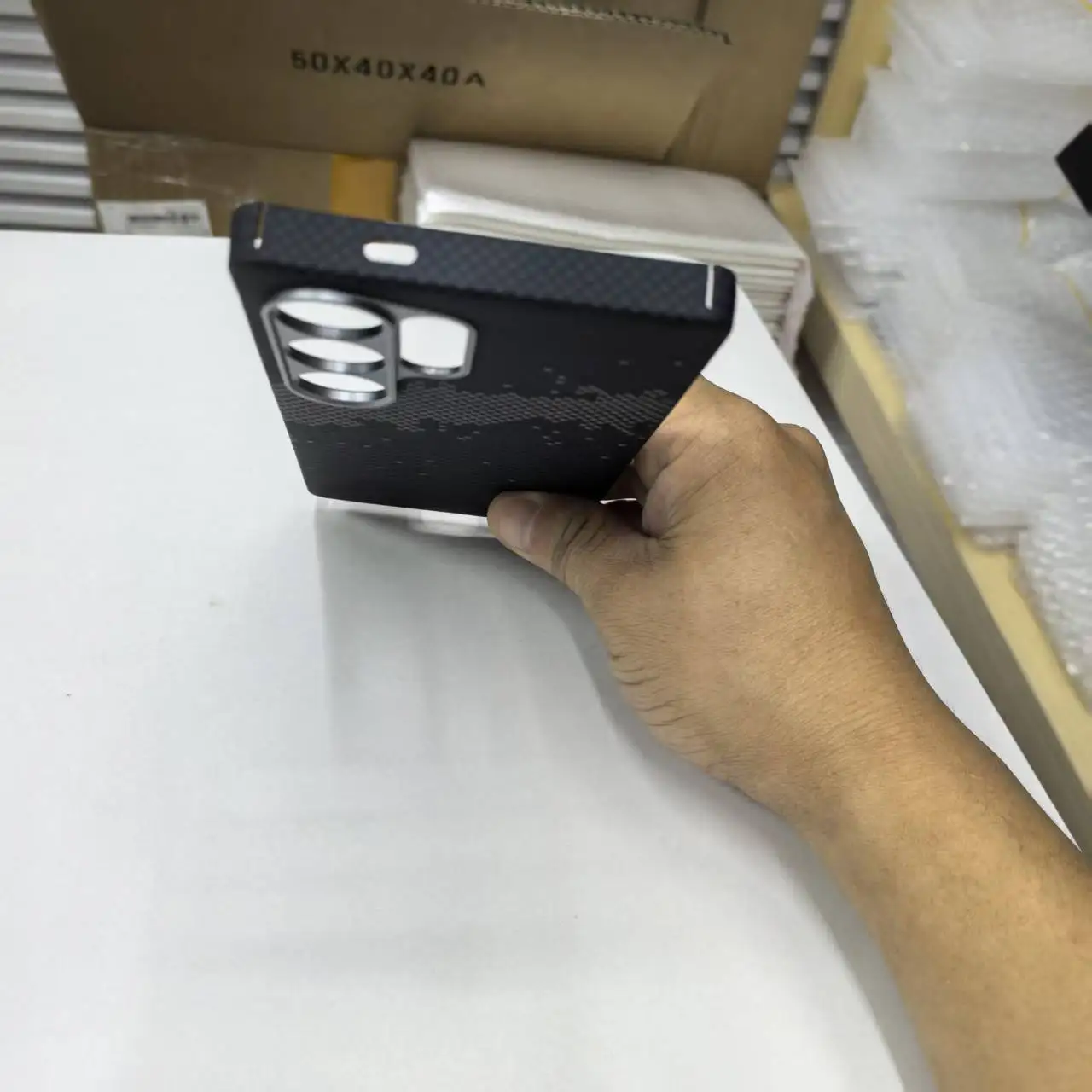 Carbon Fiber Magsafe Case for Samsung Galaxy S25 Ultra S24 Ultra Cases Magnetic 600D Metal Ring Ultra-thin Aramid Fiber Cover