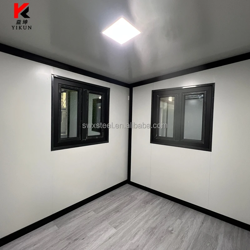 20ft Expandable Prefabricated Steel Modern Villa 2 Rooms Bedroom Kitchen Bathroom Container House