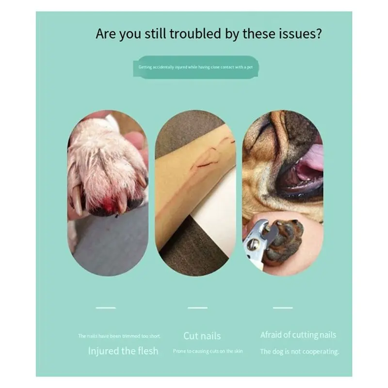 A74E-أدوات تهذيب الحيوانات الأليفة مطحنة أظافر الحيوانات الأليفة بطارية تعمل الكلب القط نموذج مسمار المتقلب الكلاب الكبيرة والصغيرة كليبرز