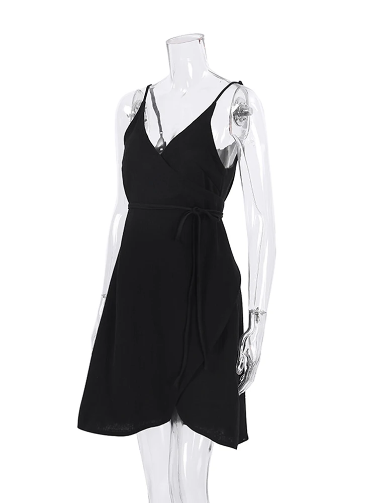 Hiloc-Camisón de algodón con cordones para mujer, camisón Sexy hasta la rodilla, vestidos de noche con tirantes finos, lencería femenina