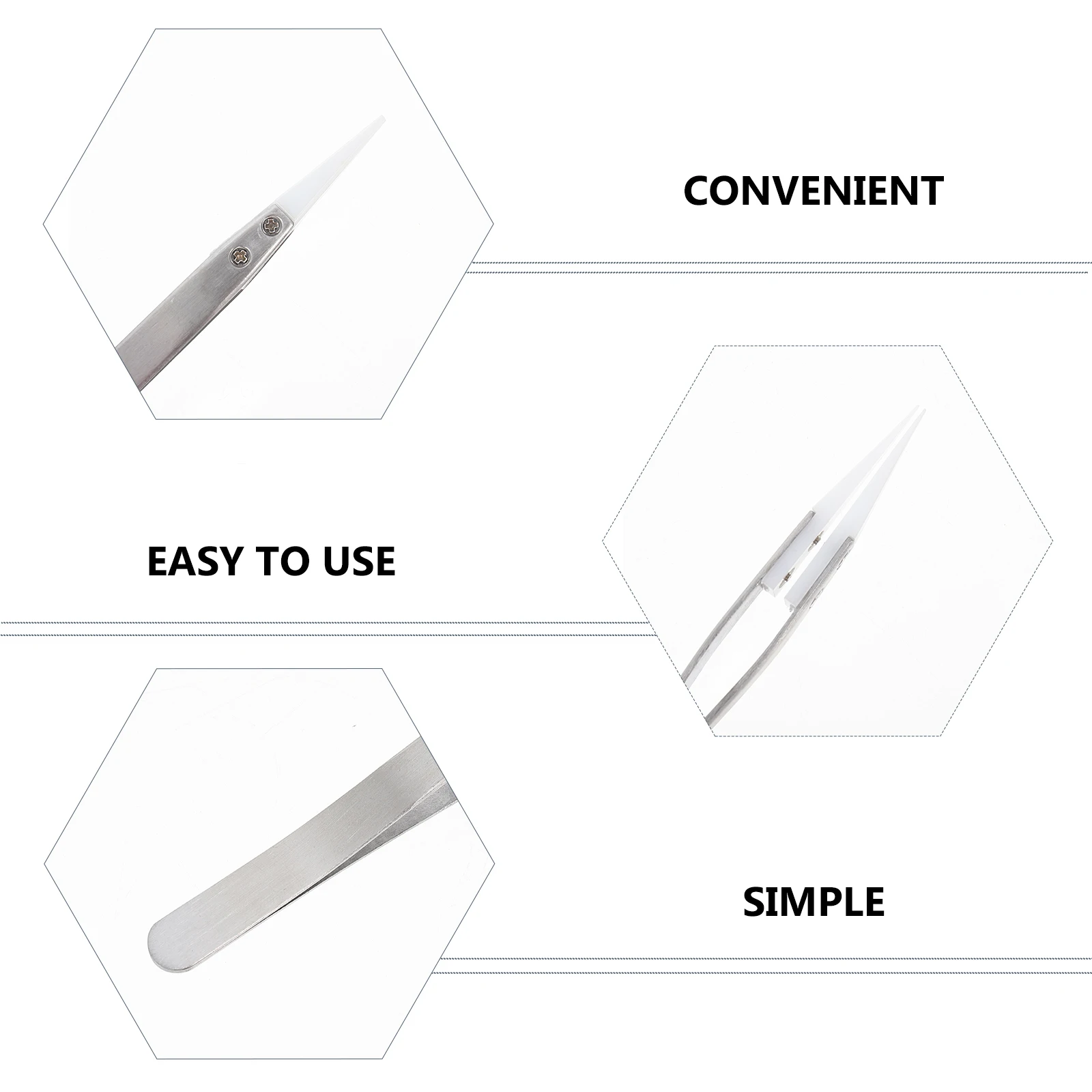 

2pcs Stainless Steel Ceramic Tweezers Heat Resistant Precision Tools for Electronics Soldering Hair Straight Non Magnetic High