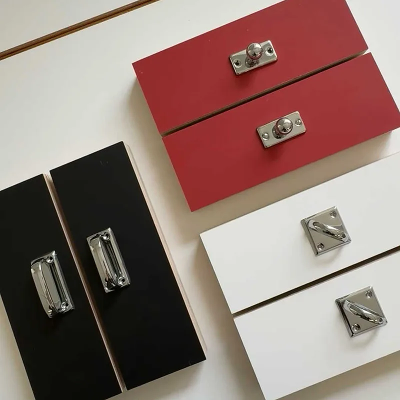1PCS Silver High-end Door Handle Modern Simple And Luxurious Drawer  Wardrobe Shoe Cabinet Furniture Small Handle