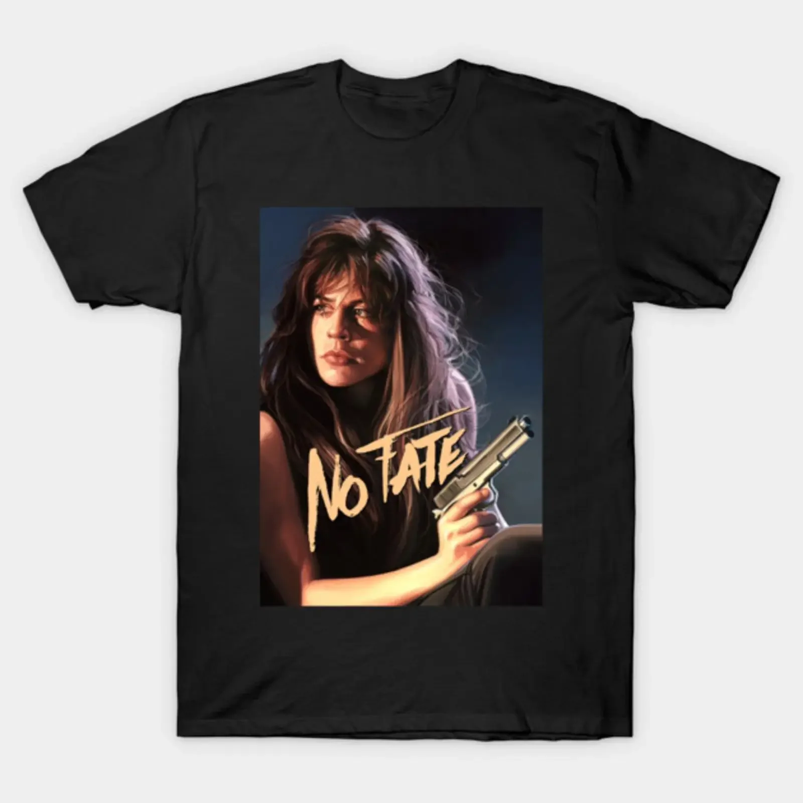 Sarah Connor T Shirt vintage Washed streetwear Breathable Slightly Casual homme Versatile Unisex fashion Stretched Comfortable