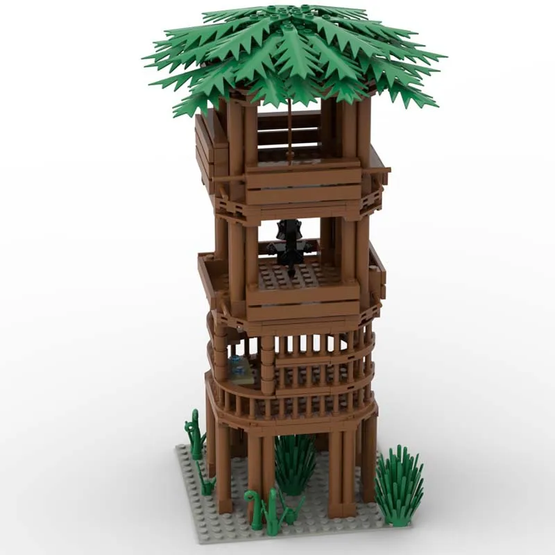 MOC Game Scene Building Blocks figures Compatible Ancient Military Tower Outpost Wooden Tower Assemble Toy DIY Model Bricks