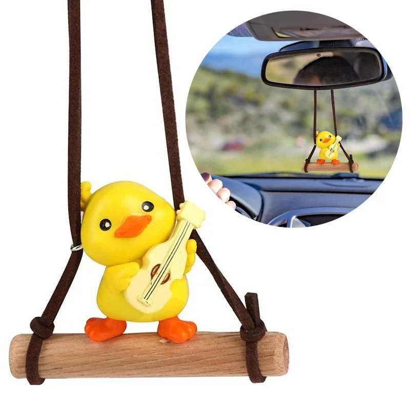 

Cartoon Cute Animated Car Accessories Swinging Duck Pendant Car Rearview Mirror Ornaments Birthday Gift Couple Accessories Car